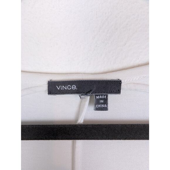 Vince Top Micro Modal V Neck Back Seams Relaxed Soft Cream Minimalist Size S - Picture 9 of 11
